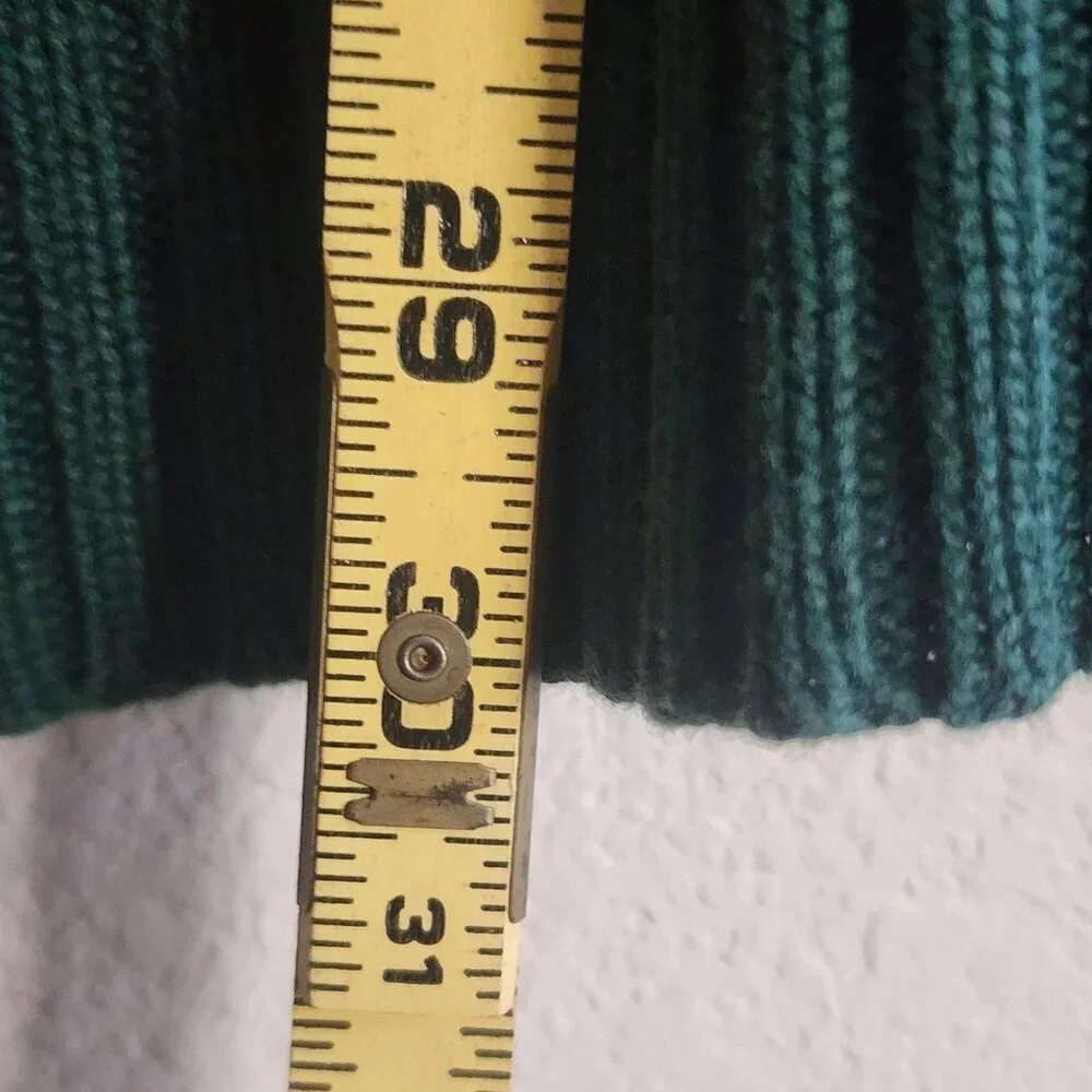Polo Ralph Lauren Sweater Mens Large Green Cable Knit Golf Crest Shield Cotton